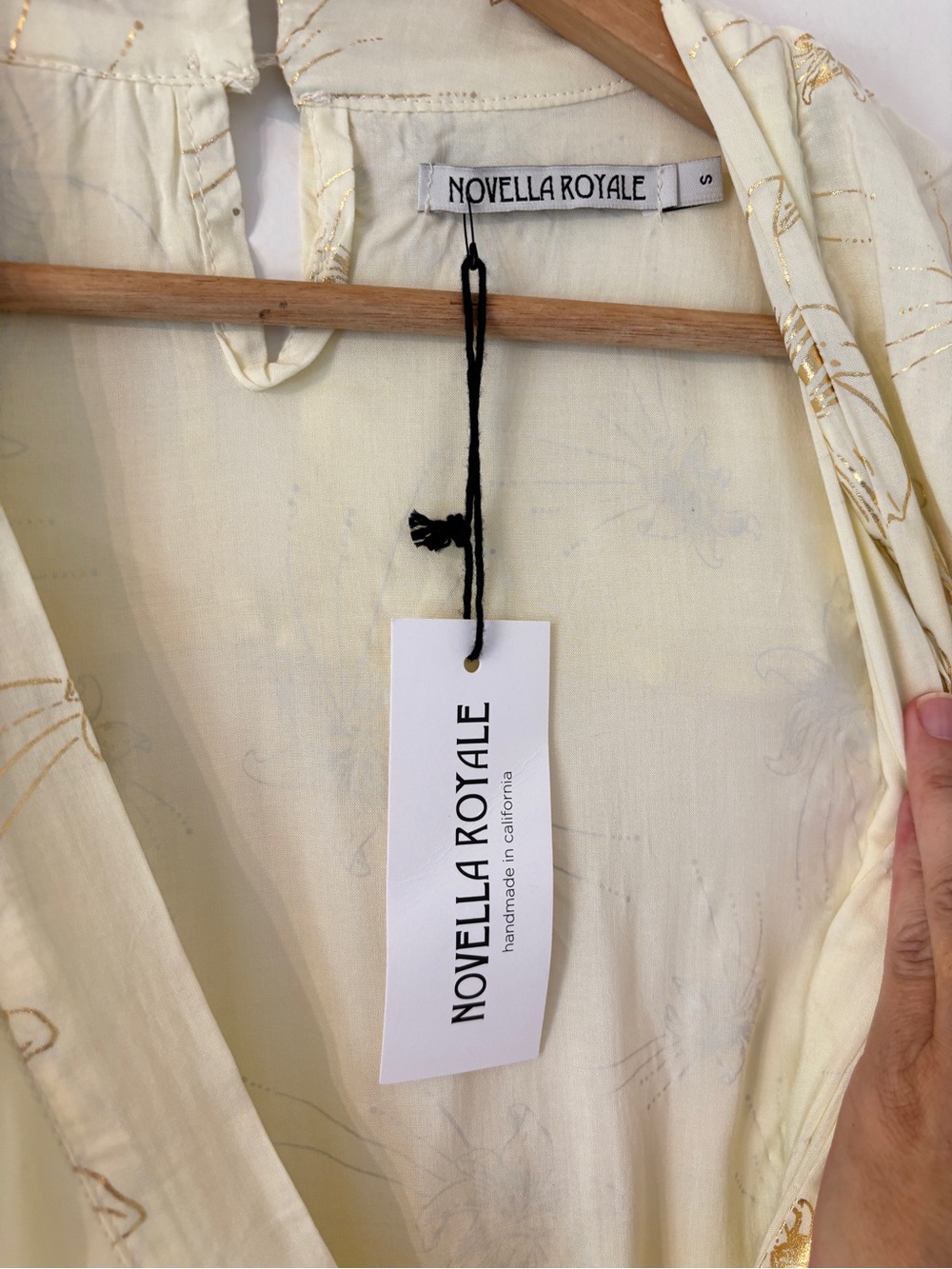 Novella Royale Jones Bodysuit in Gold Lily Size S - Picture 10 of 11